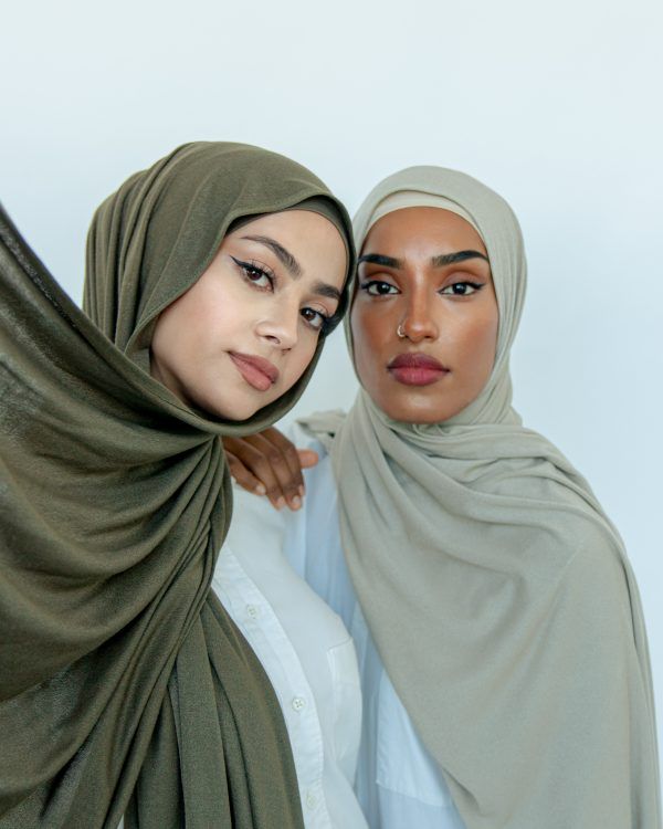Shop Shimmer Ribbed Jersey - Khaki Hijabs & Shawls Online | Modesty Hut