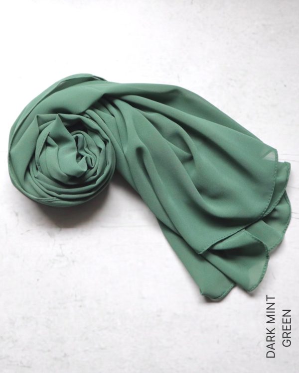 Shop Chiffon Hijabs & Shawls - Dark Mint Green Online | Modesty Hut