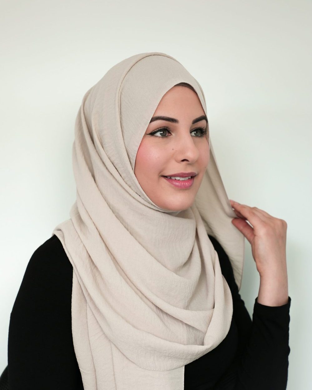 Shop Crepe Chiffon Hijabs & Shawls - Light Latte Online | Modesty Hut