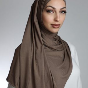 Large Modal Jersey Hijab Coffee Brown