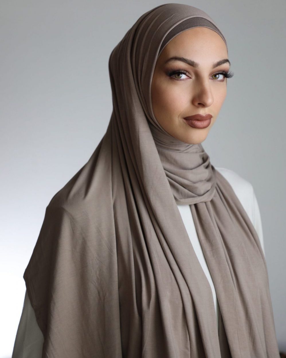 Large Modal Jersey Hijab Mocha Cream