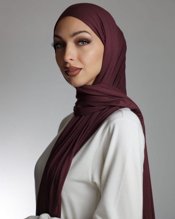 Large Modal Jersey Hijab Maroon