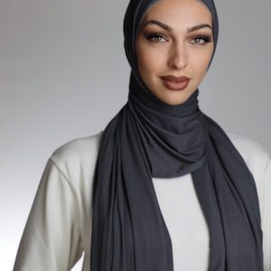 Large Modal Jersey Hijab Slate Grey