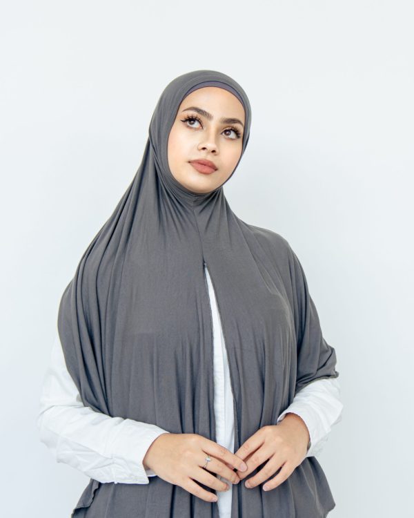 Dark Grey Instant Modal Jersey Hijab