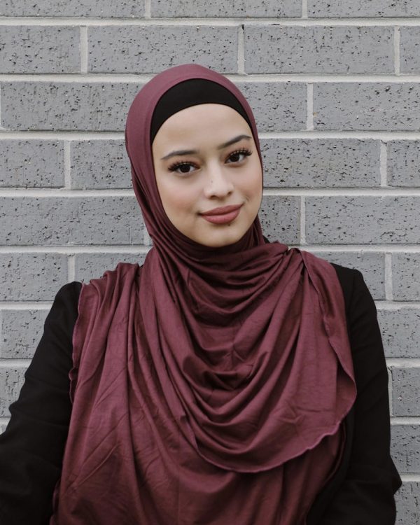 Maroon Instant Modal Jersey Hijab