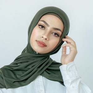 Modal Jersey Hijab Military Green