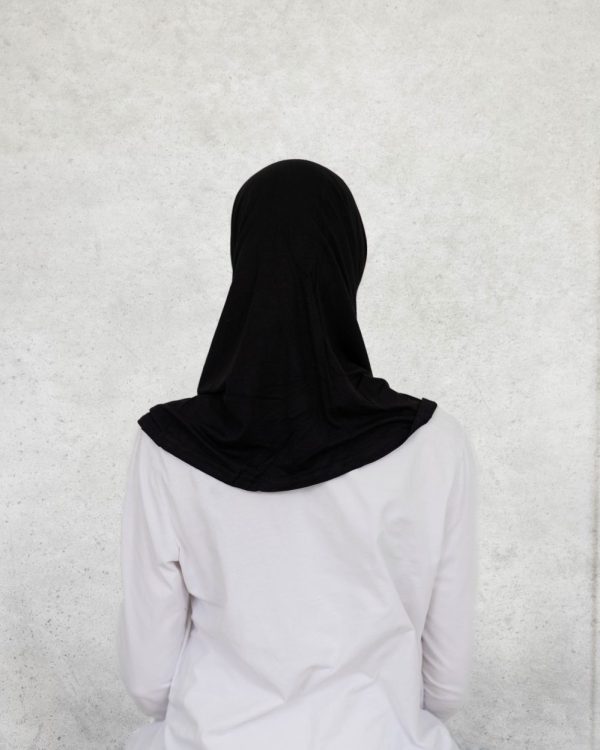 Black Two Piece Slip On Hijab