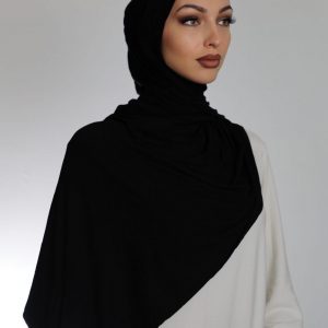 Large Modal Jersey Hijab Black
