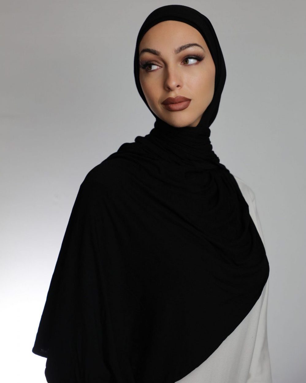 Large Modal Jersey Hijab Black