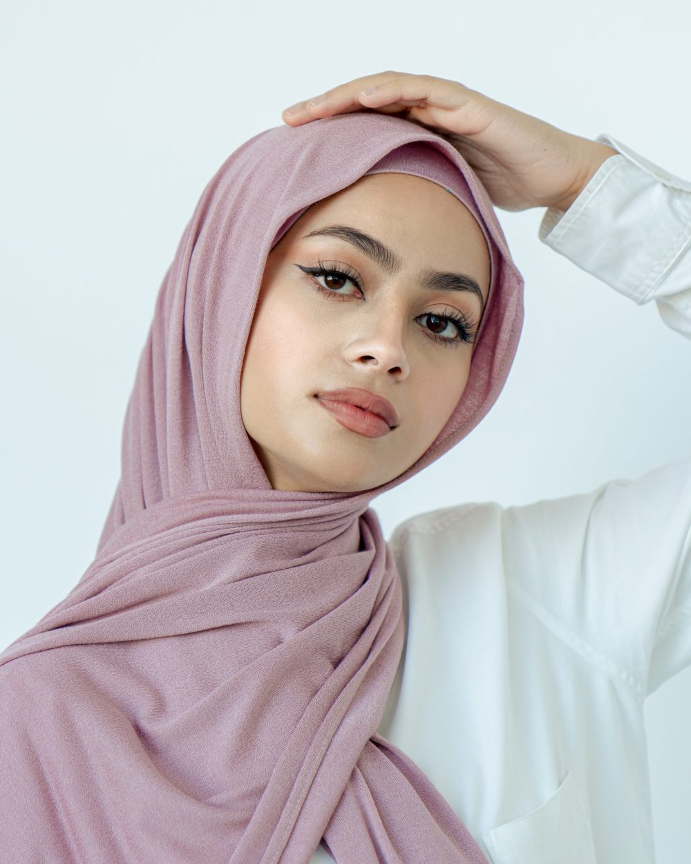 Shimmer Ribbed Jersey Hijabs Pale Pink