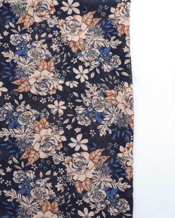 Shop Floral Chiffon Hijabs & Shawls - Navy Bouquet Online | Modesty Hut