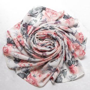 Shop Printed Chiffon Square Hijabs - Pink Blossom Online | Modesty Hut